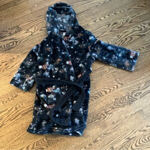 Cat & Jack Bath Robe Boys Size M 8-10 Galaxy  Knee High Long Sleeve
